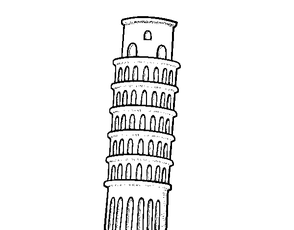 Desenho de A Torre de Pisa para Colorir