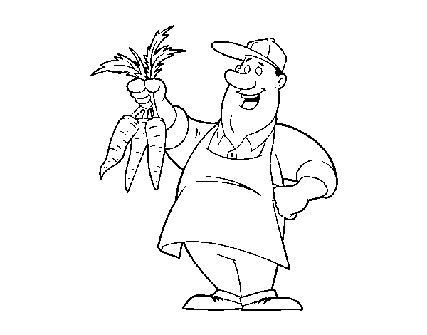 Desenho de Agricultor para Colorir