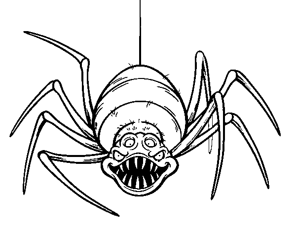 Desenho de Aranha assustadora para Colorir