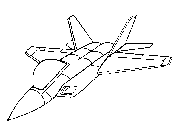 Desenho de Avião caça para Colorir