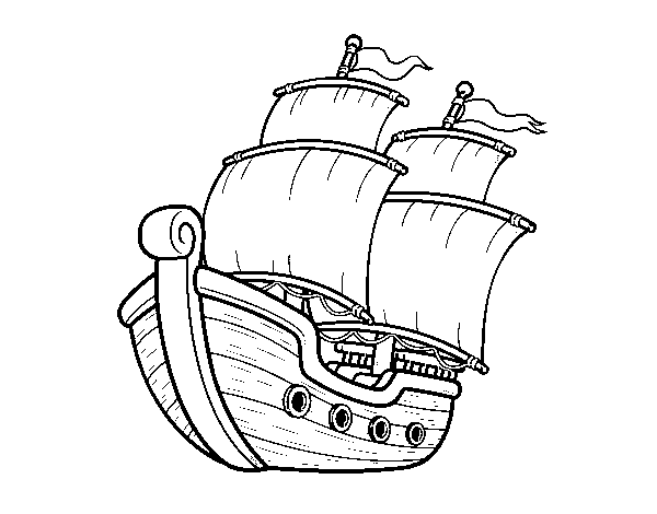 Desenho de Barco de vela para Colorir