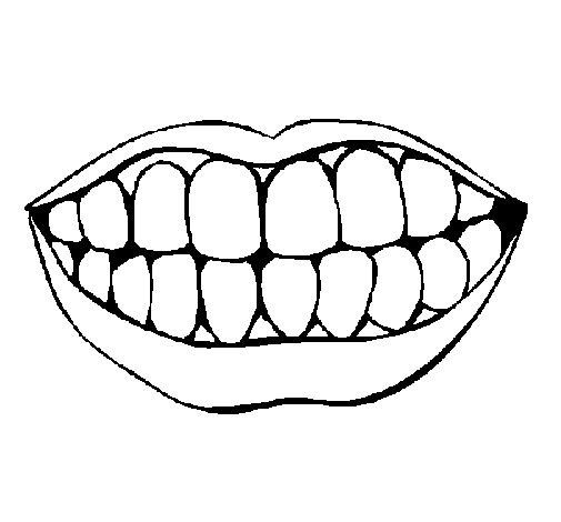 Desenho de Boca e dentes para Colorir