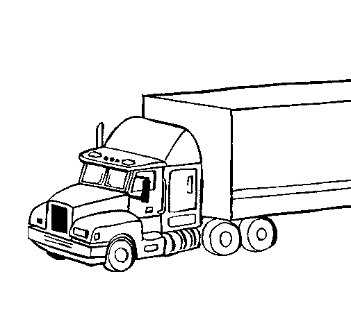 Desenho de Camião trailer para Colorir