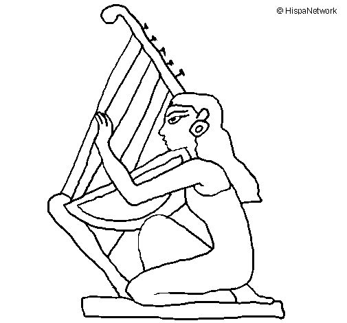 Desenho de Cantora com instrumento para Colorir
