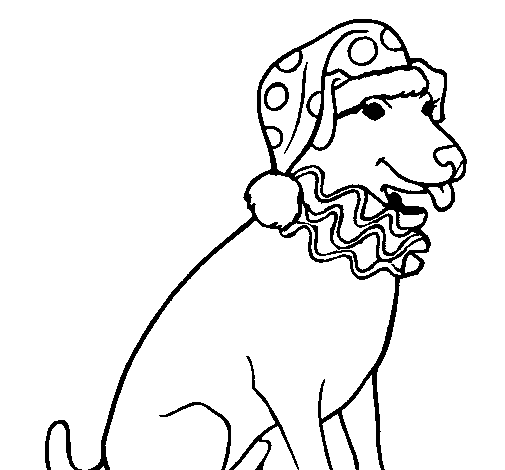 Desenho de Cão palhaço para Colorir