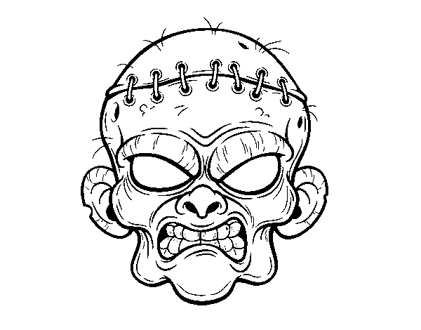 Desenho de Cara de zombie para Colorir