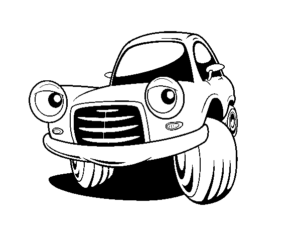 Desenho de Carro de cidade divertido para Colorir