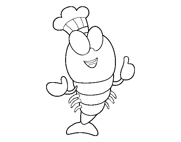 Desenho de Chef lagosta para Colorir