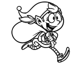 Dibujo de Elf correndo com um saco