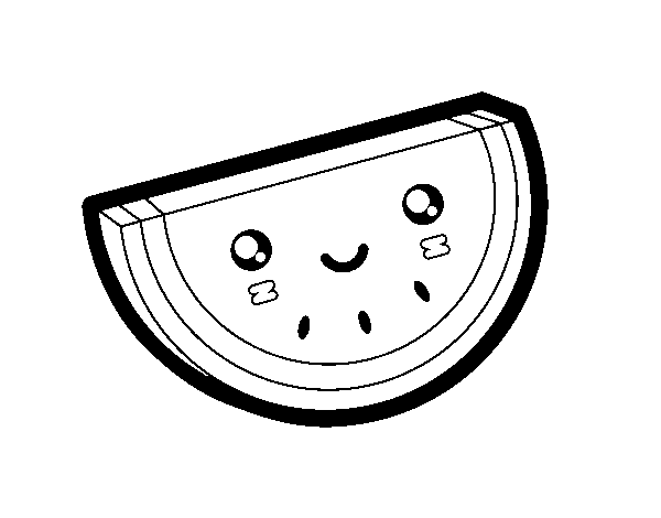 Desenho de Fatia de melancia para Colorir