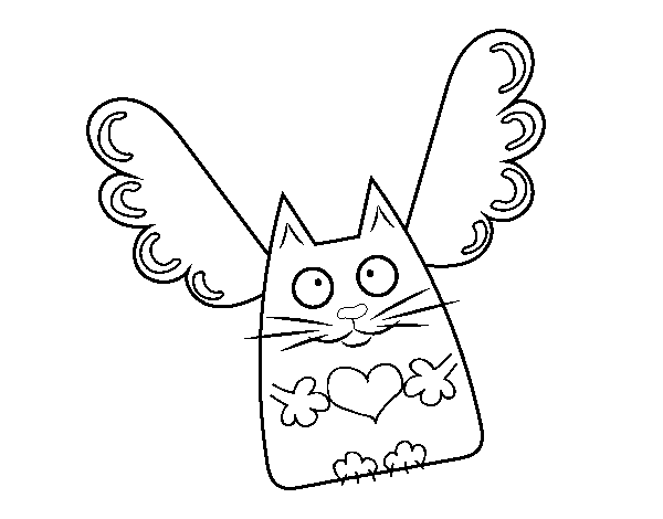 Desenho de Gato Cupido para Colorir