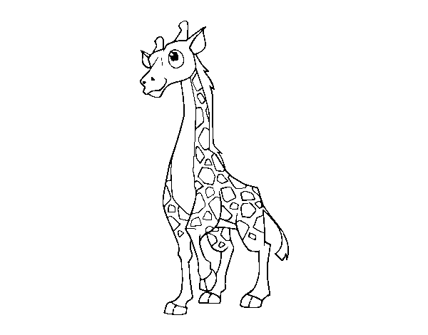 Desenho de Girafa feminino para Colorir