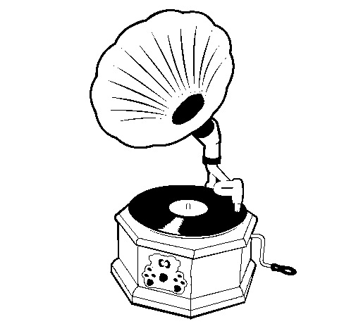 Desenho de Gramofone para Colorir