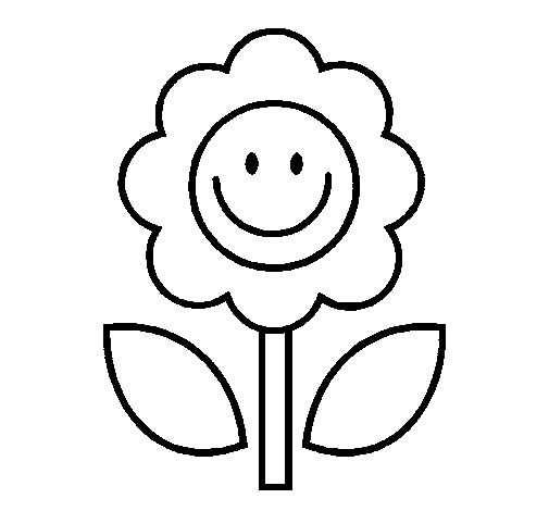Desenho de Happy Flower para Colorir