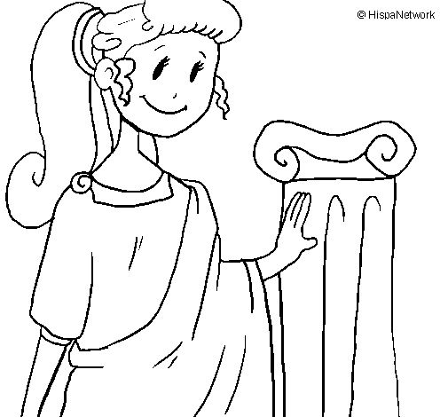 Desenho de Jovem romana para Colorir