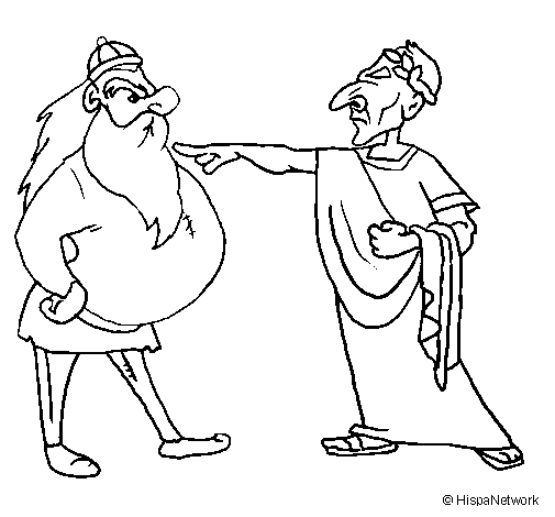 Desenho de Julio César com um galo para Colorir