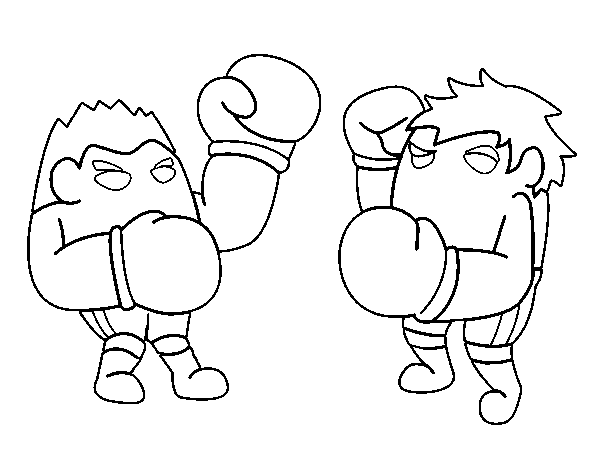 Desenho de Luta de boxe para Colorir