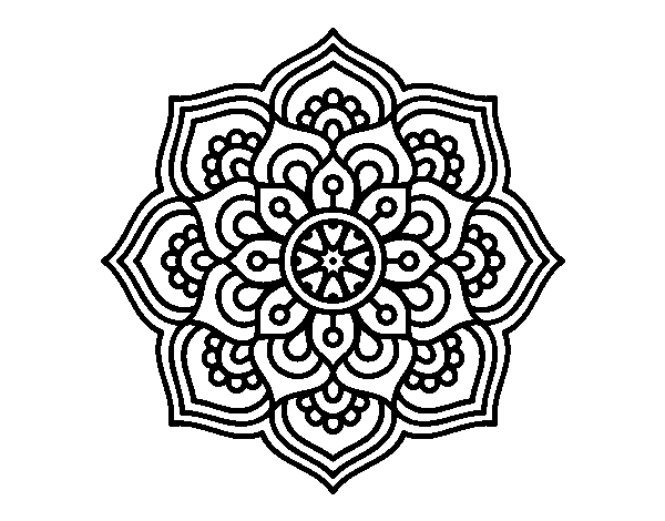 Desenho de Mandala flor de la concentração para Colorir
