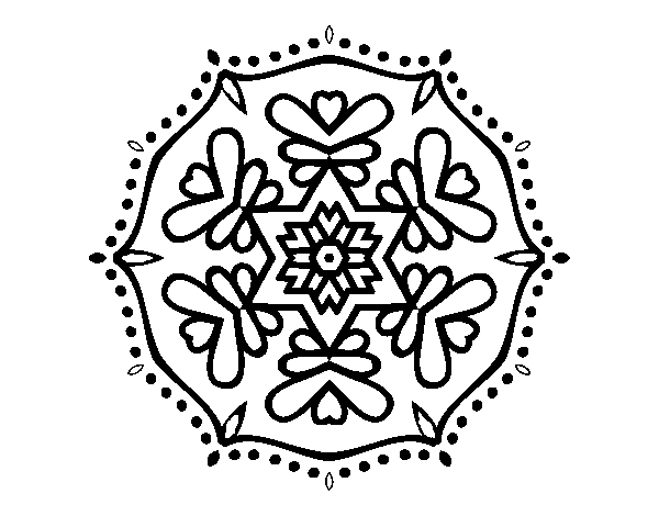 Desenho de Mandala simétrica para Colorir