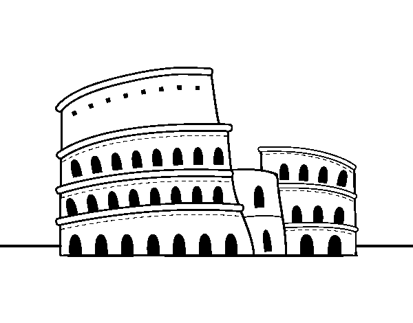 Desenho de O Coliseu de Roma para Colorir