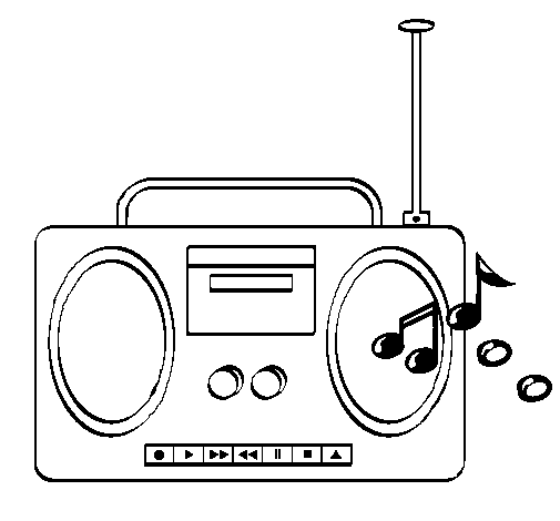 Desenho de Radio cassette 2 para Colorir
