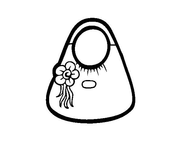 Desenho de Sacola com flor para Colorir