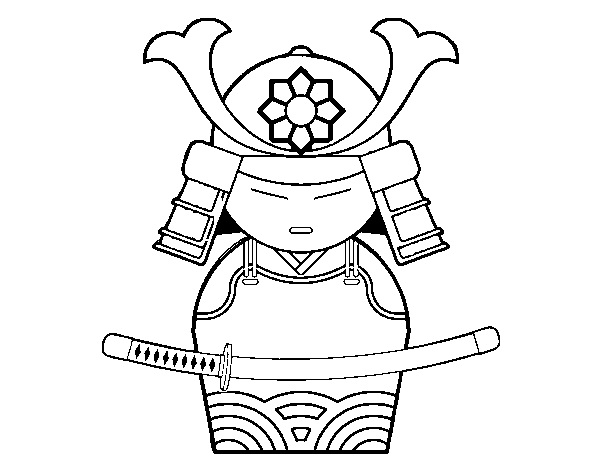 Desenho de Samurai chinês para Colorir