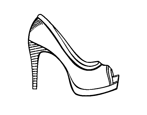 Desenho de Sapato de plataforma para Colorir