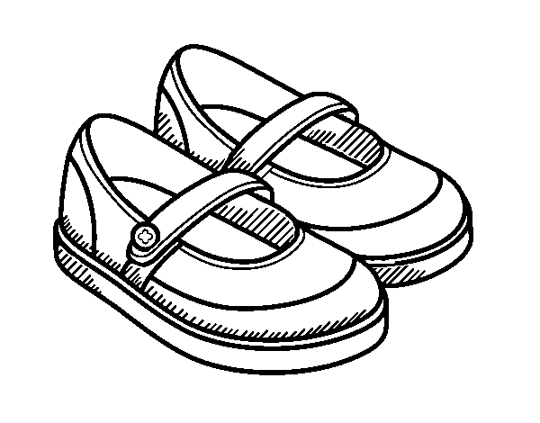 Desenho de Sapatos da menina  para Colorir