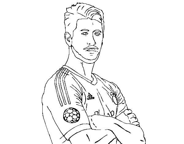 Desenho de Sergio Ramos para Colorir