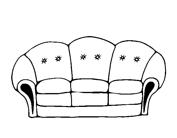 Desenho de Sofá para Colorir