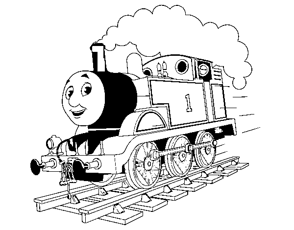 Desenho de Thomas a locomotiva 1 para Colorir