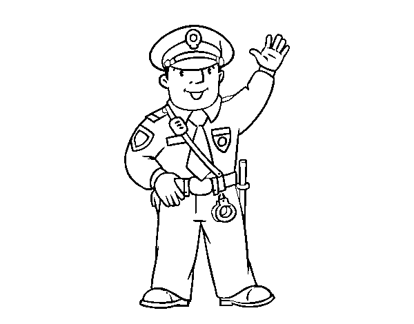 Desenho de Um polícia para Colorir