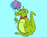 Crocodilo com balões