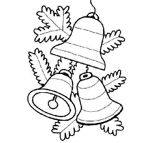 Desenho de 3 sinos de natal para Colorir