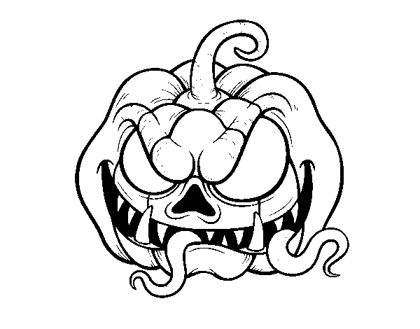 Desenho de Abóbora aterrorizadora para Colorir
