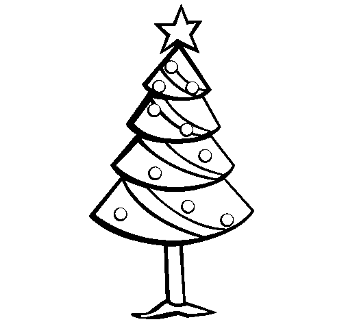 Desenho de Árvore de natal II para Colorir