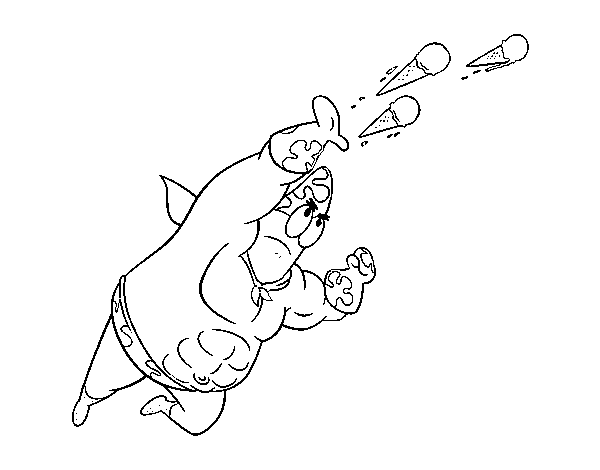 Desenho de Bob Esponja - Super Maneiríssimo atirando para Colorir