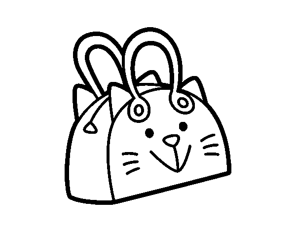 Desenho de Bolsa cara do gato para Colorir