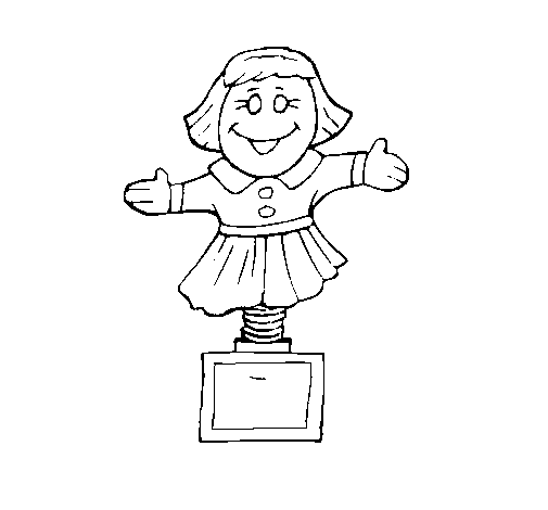 Desenho de Boneca sobre molas para Colorir