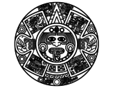 Desenho de Calendário asteca para colorear