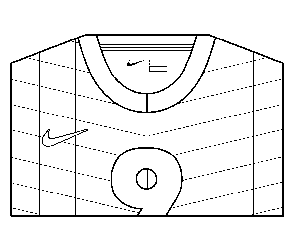 Desenho de Camisa da copa do mundo de futebol 2014 da Holanda para Colorir