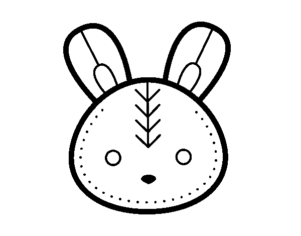Desenho de Cara do coelhinho da Páscoa para Colorir
