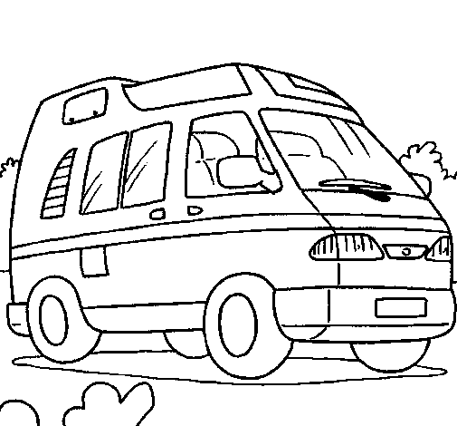 Desenho de Caravana compacta para Colorir