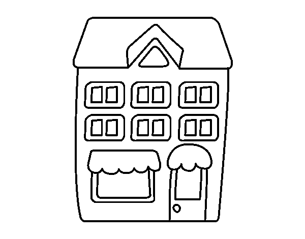 Desenho de Casa com andares para Colorir