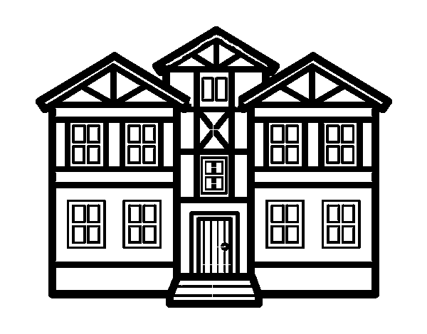 Desenho de Casas para Colorir