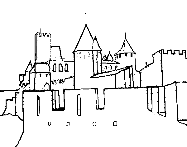 Desenho de Castelo antigo para Colorir