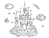 Desenho de Castelo tra la nuvole para colorear
