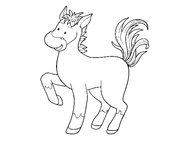 Desenho de Cavalo a quinta para Colorir