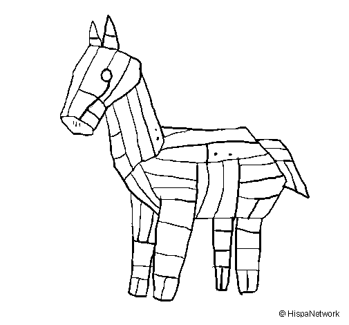 Desenho de Cavalo de Tróia para Colorir